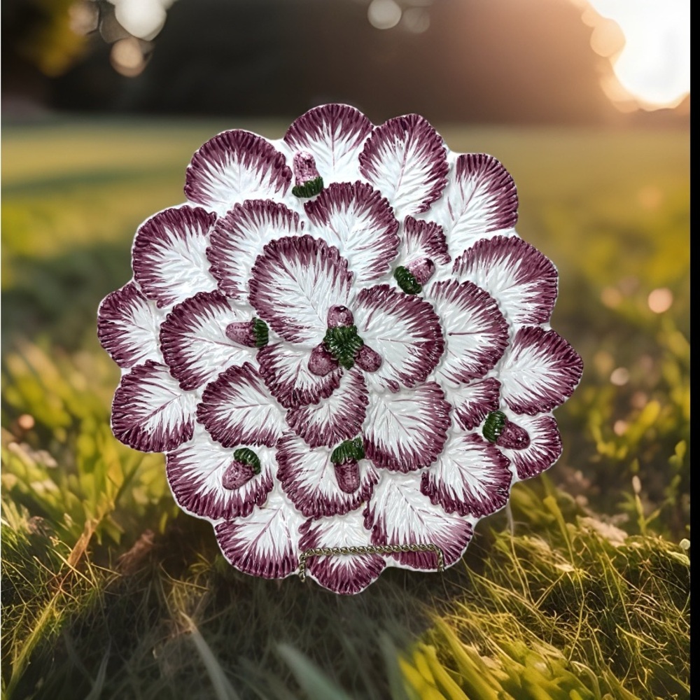 Jay Willfred Andrea Sadek Strawberry Majolica 11” Platter Serving Dish Plate